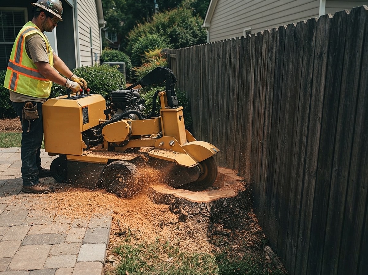 Stump Grinding Near Fences, Patios & Structures in Atlanta, GA